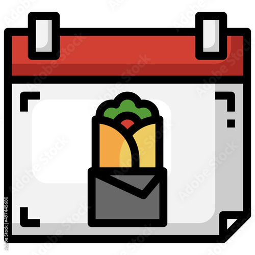 SHAWARMA filled outline icon,linear,outline,graphic,illustration