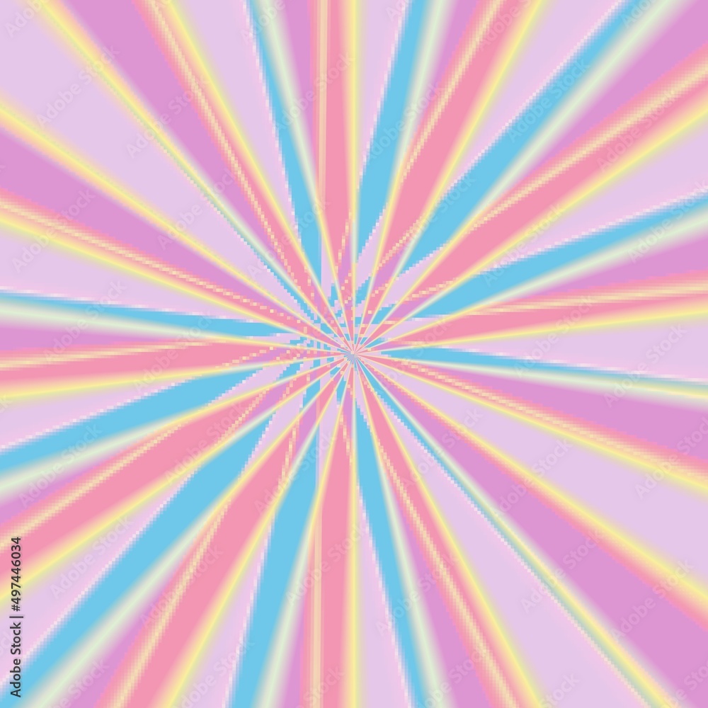 An illustration with rays coming out of the center. Unique radial pattern. Background with stripes, lines, diagonals. For scrapbooking, printing, websites and bloggers