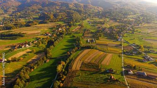 Aerial view of Zagorje Hills, Zabok, Croatia photo