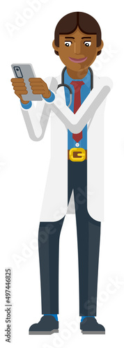 Doctor Holding Mobile Phone...