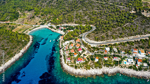 Aerial view of Milna Bay , Island Vis, Croatia