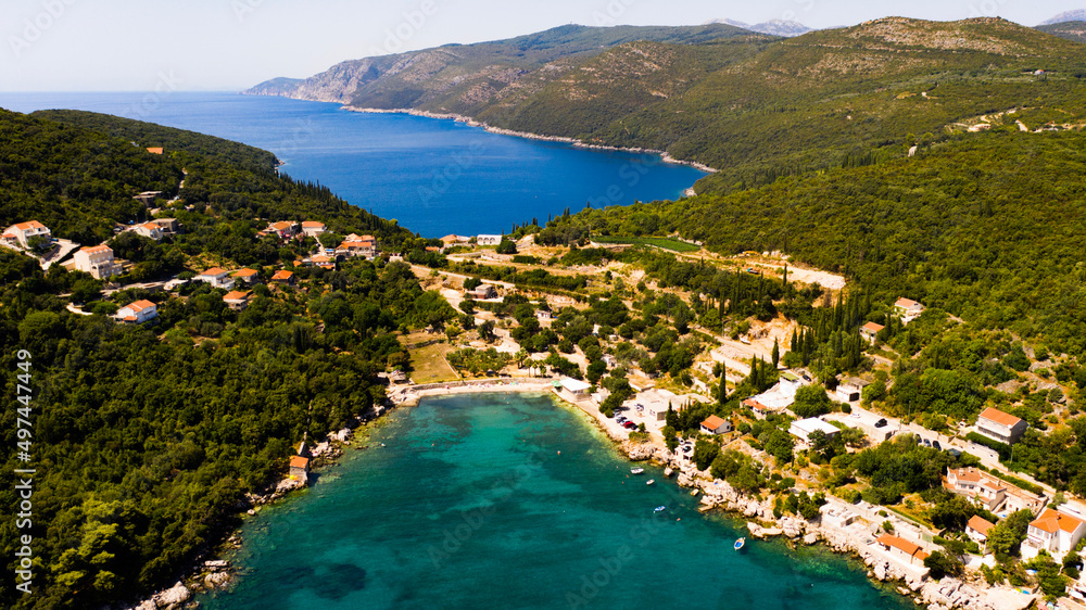 Aerial View of Molunat Bay, Dubrovnik, Croatia