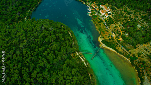 Aerial view of Mljet national park, Island Mljet, Croatia