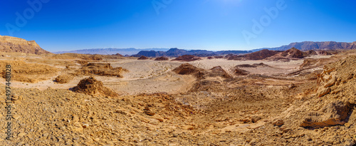 Panoramic view of the rock formations, Timna desert park photo