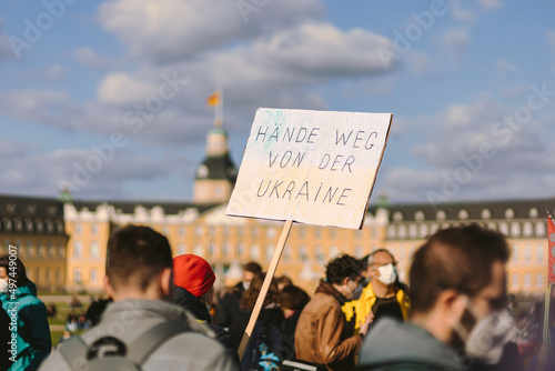 political demonstration with posters in Europe in support of Ukraine © Maria Ch.