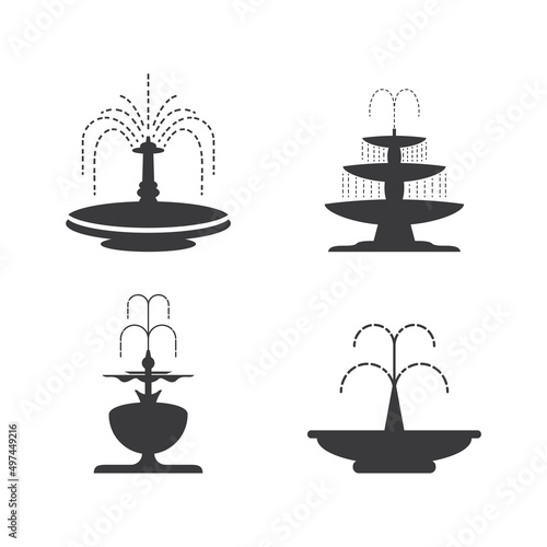 City fountain line icon