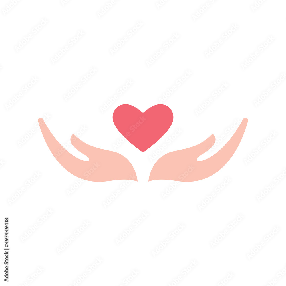 Illustration of love and hand Illustration of love and hand