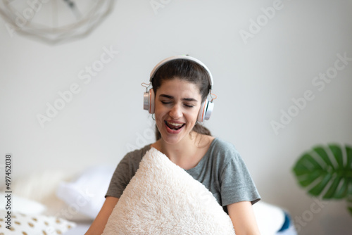 young woman person wearing ...