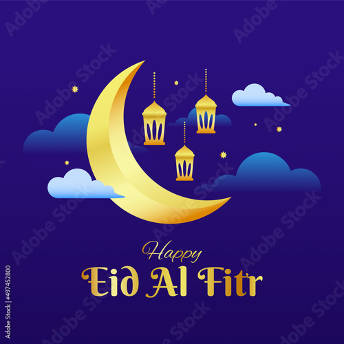 Happy Eid Al Fitr illustration vector to celebrate eid al fitr