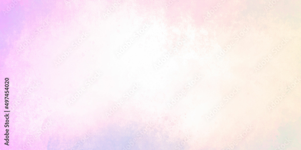 Abstract watercolor background with candy watercolor on paper abstract background. beautiful sweet cotton candy twilight sky watercolor background
