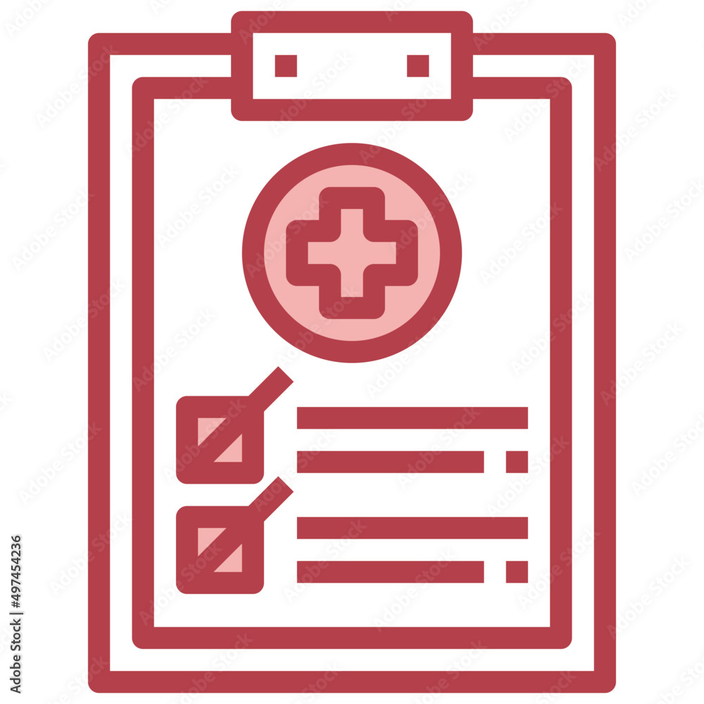 Fototapeta premium HEALTH CHECK red line icon,linear,outline,graphic,illustration