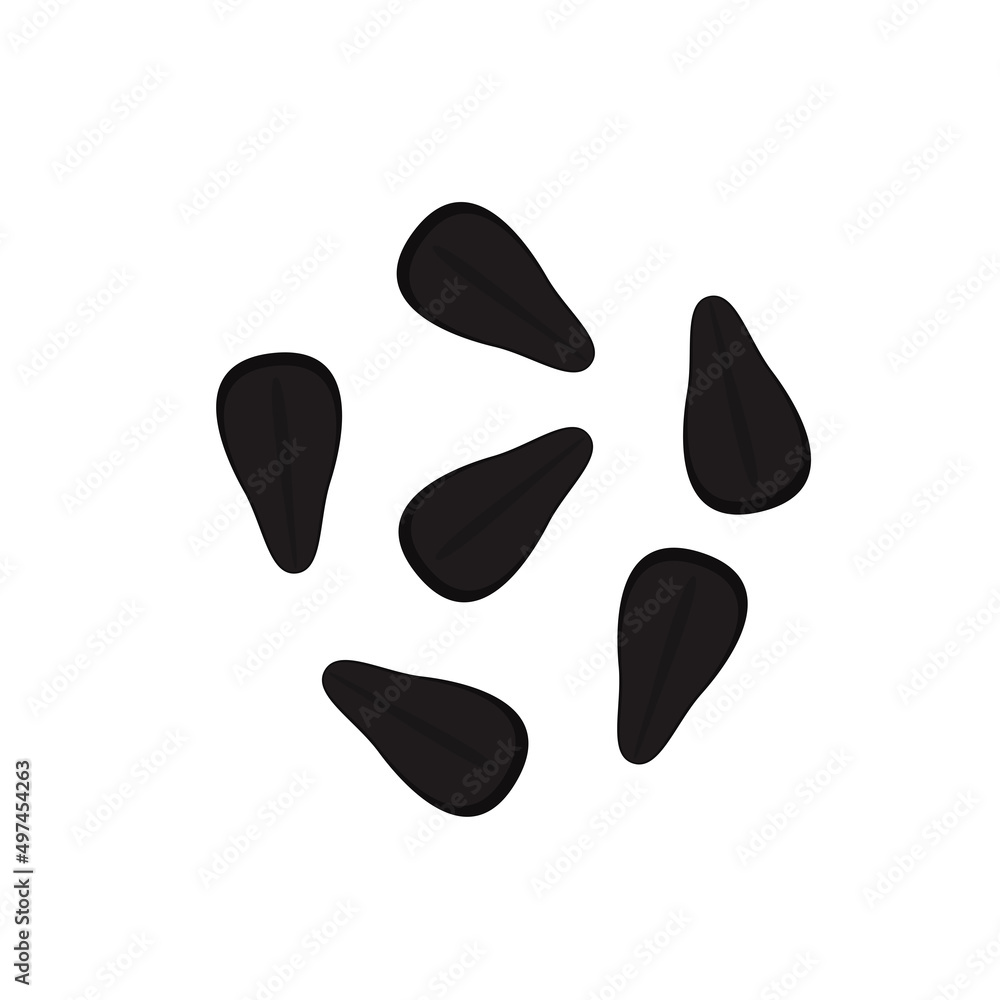Black sesame seed vector. Black sesame seed on white background. Black sesame seed vector. Black sesame seed on white background.