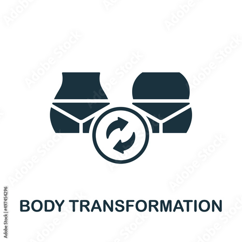 Body Transformation icon. Monochrome simple Body Transformation icon for templates, web design and infographics