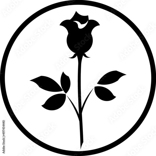Rose flower vector icon isolated. Flower shop logo