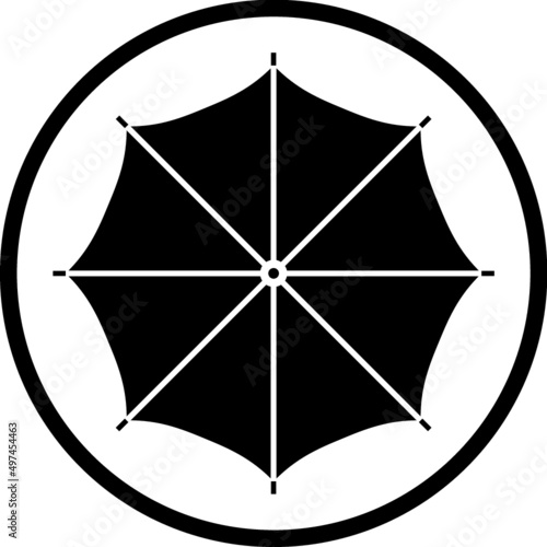 Umbrella vector icon top view isolated
