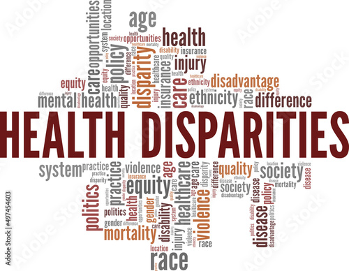 Health Disparities conceptual vector illustration word cloud isolated on white background.