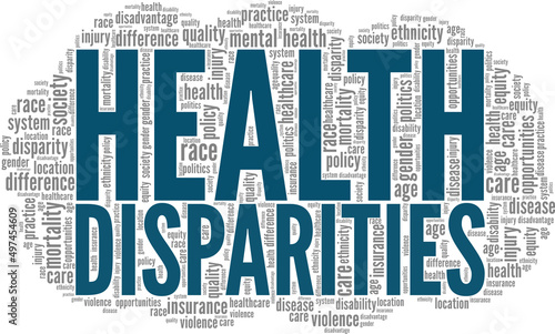 Health Disparities conceptual vector illustration word cloud isolated on white background.