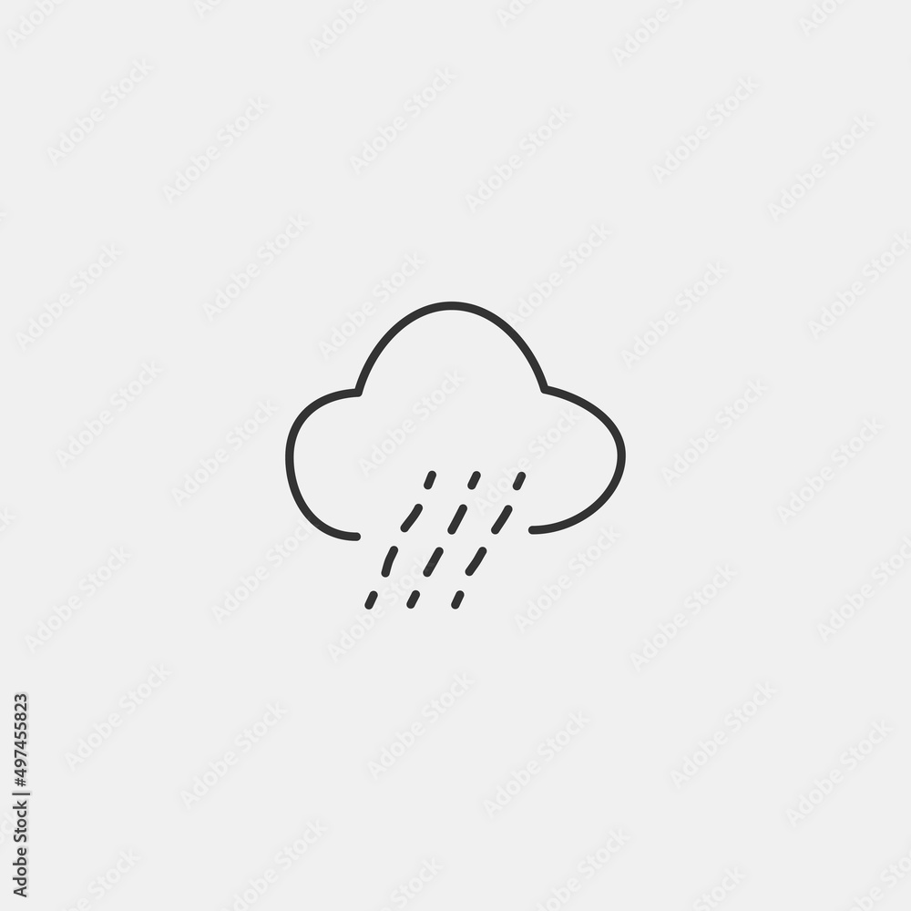 Raining vector icon illustration sign Raining vector icon illustration sign