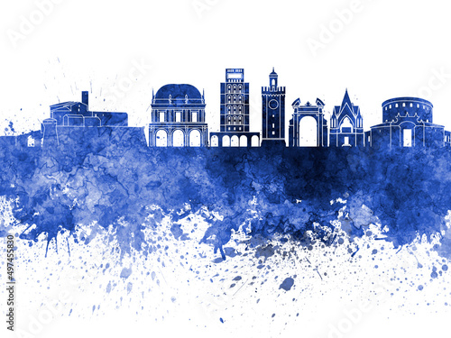 Brescia skyline in watercolor background