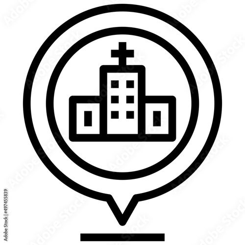 HOSPITAL line icon,linear,outline,graphic,illustration