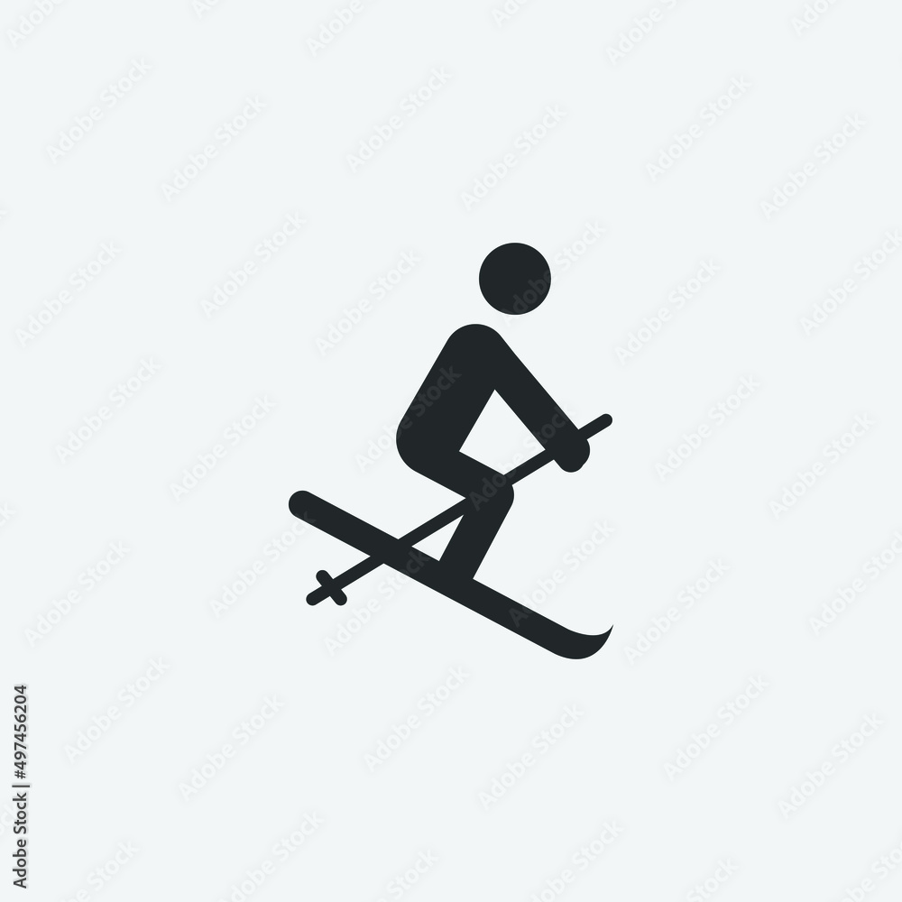 ski vector icon illustration sign ski vector icon illustration sign