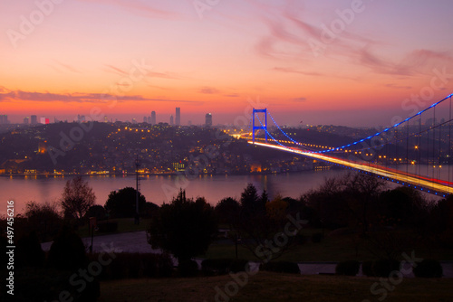 The Second Bosphorus Bridge or Fatih Sultan Mehmet Bridge, Istanbul photo