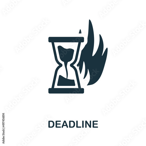 Deadline icon. Monochrome simple Deadline icon for templates, web design and infographics