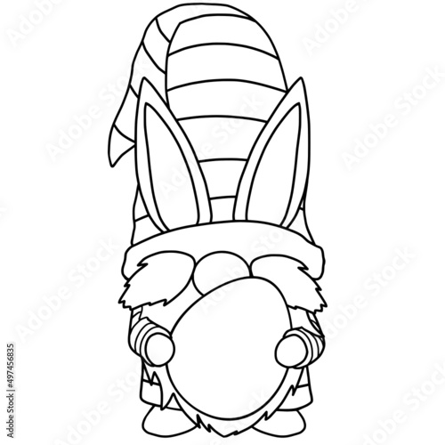 Easter bunny gnome with egg