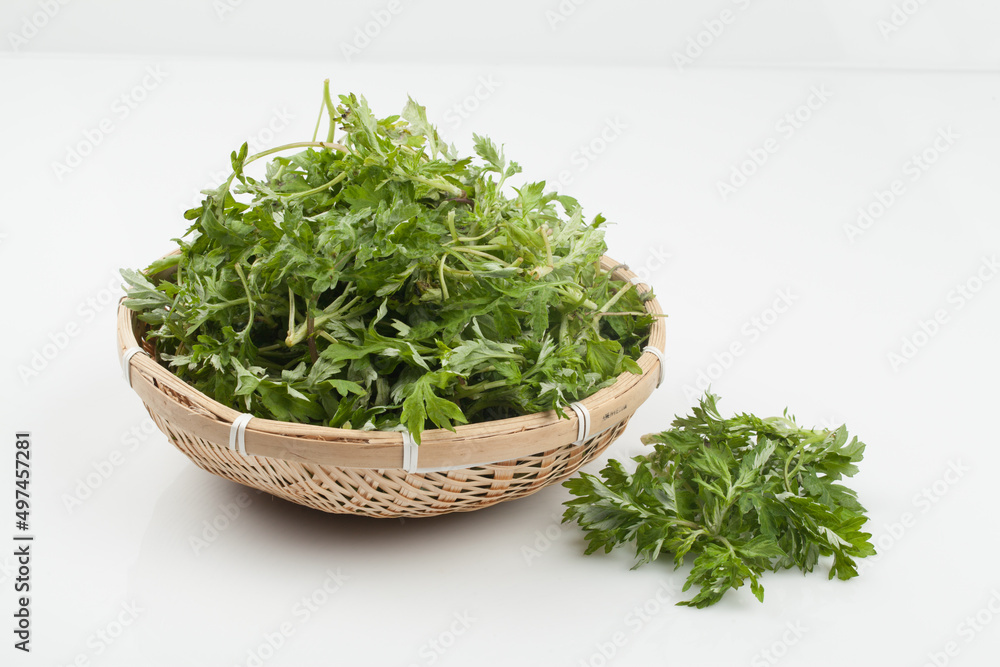 Fototapeta premium mugwort, spring vegetables, spring vegetables, spring, green, leaf vegetables, food ingredients,