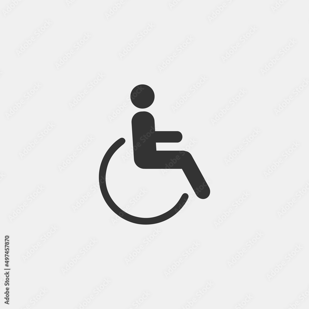 Wheelchair vector icon illustration sign Wheelchair vector icon illustration sign
