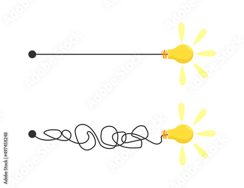 Concept idea, lamp creative sign, innovation. Keep simple business concept for project management, marketing, creativity. Vector isolated illustration.