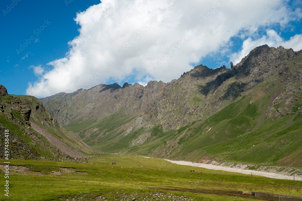 Beautiful mountain landscape in the valley to Jilly Su.