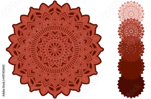 Ornamenta Mandala EPS Multilayer Cut File, Five layers. Multilayer elements for paper cutting or machine cutting. 
30 cm