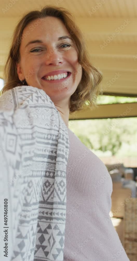Vertical video of excited pregnant caucasian expectant mother making video call, smiling and waving Vertical video of excited pregnant caucasian expectant mother making video call, smiling and waving