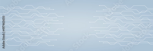 circuit board electronics digital technology banner blue