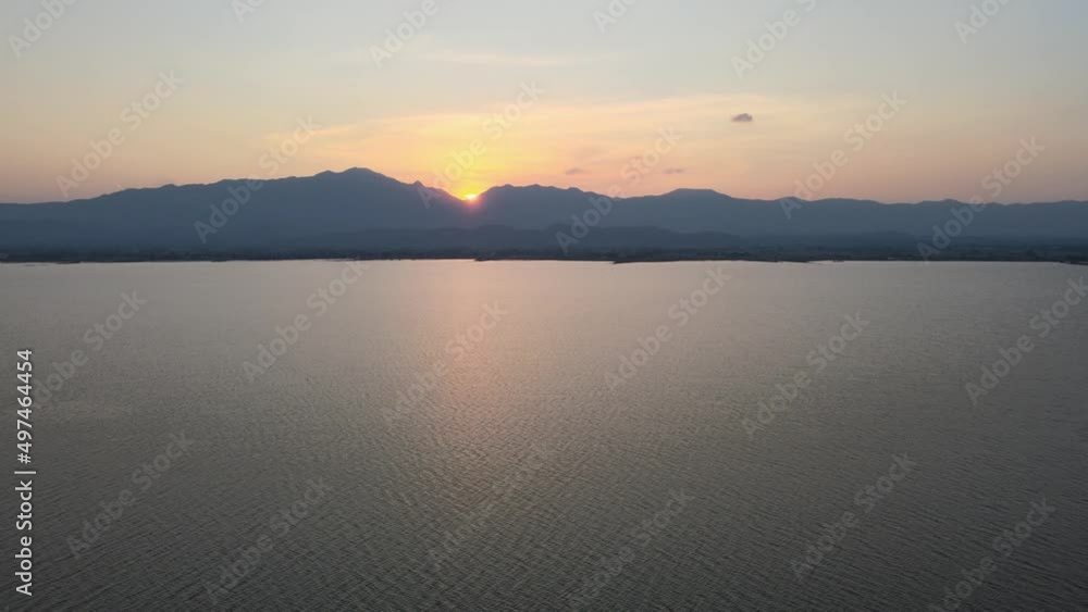Sunset lake sky and cloudy Beautiful nature Sunset lake sky and cloudy Beautiful nature