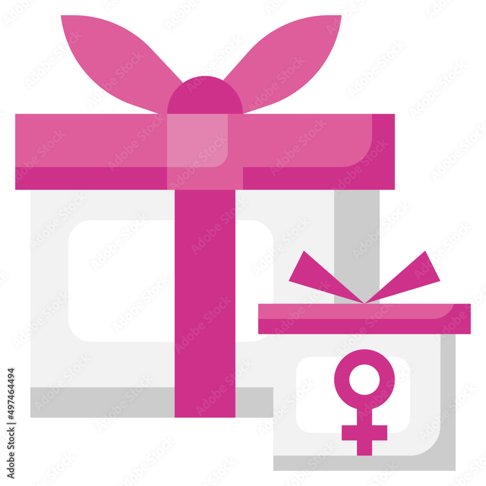 Fototapeta premium GIFT flat icon,linear,outline,graphic,illustration
