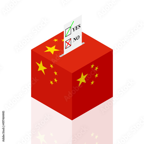 china ballot box. vector illustration