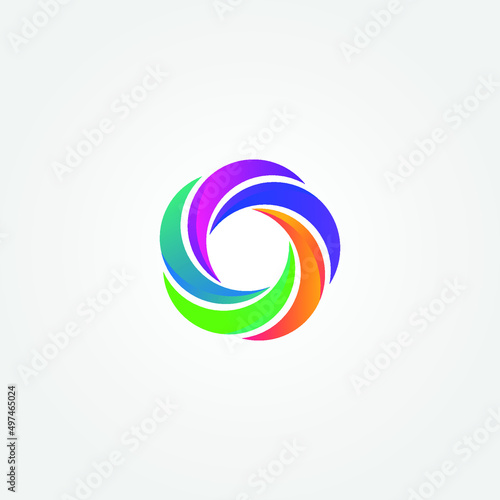 Abstract colorful logo vortex wave and spiral icon vector template