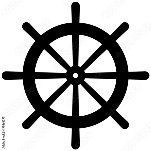 Sternwheeler Boat Steering Wheel Pictogram Icon