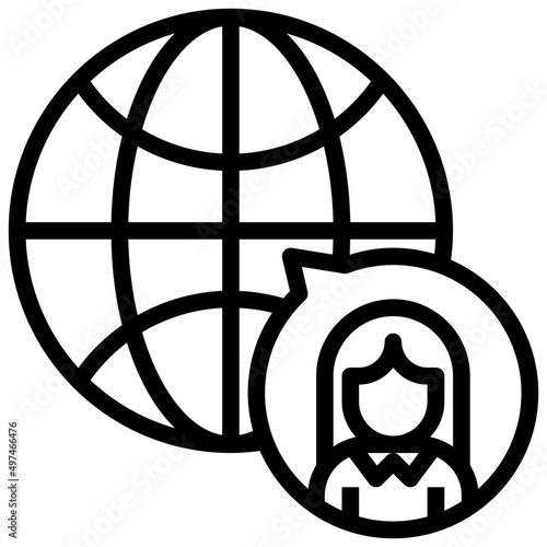 WOMENS DAY line icon,linear,outline,graphic,illustration