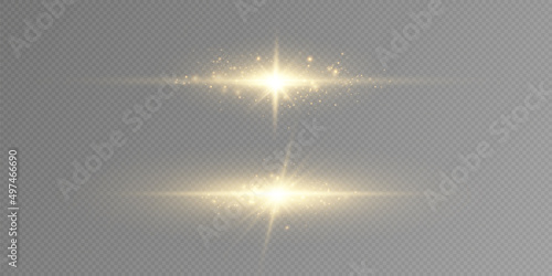 Bright stars. light effect. bright particles. Vector.Light white star. The light of the sun is white.Light flash.