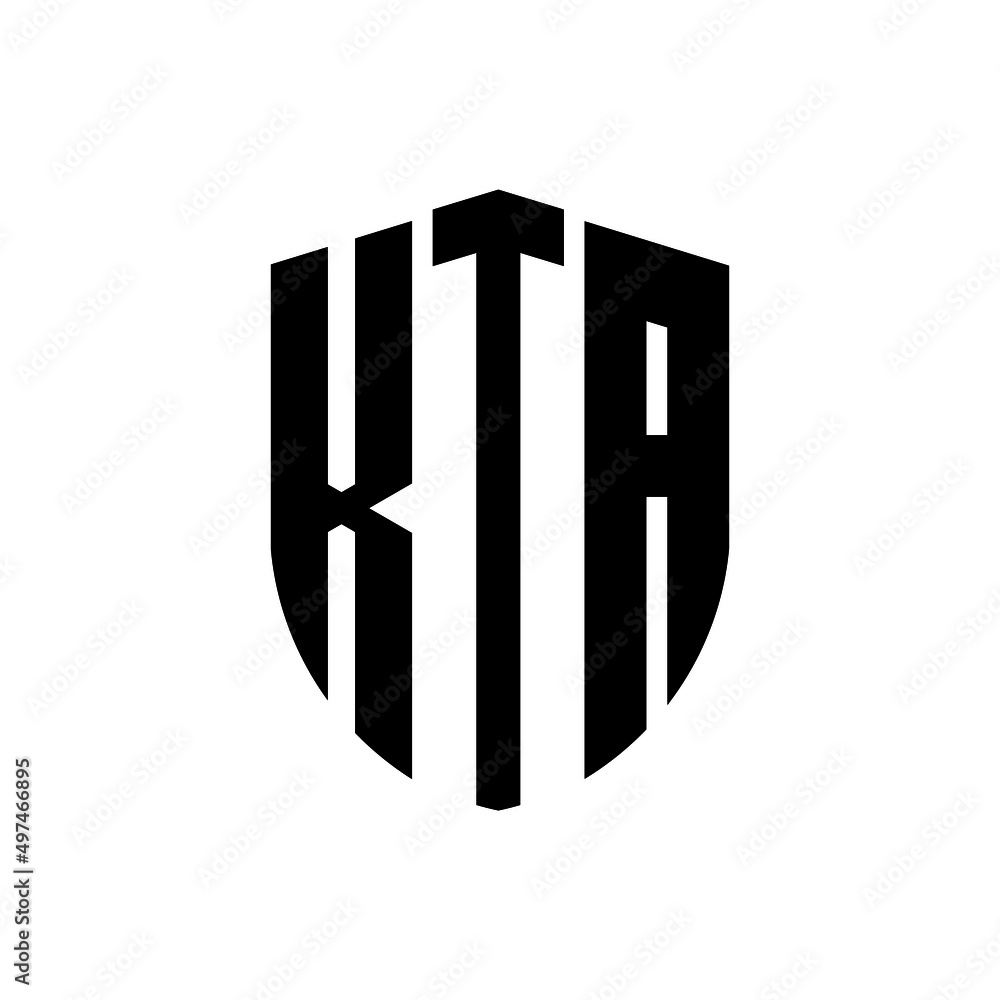 KTA letter logo design. KTA modern letter logo with black background ...