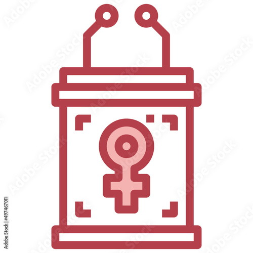 PODIUM red line icon,linear,outline,graphic,illustration