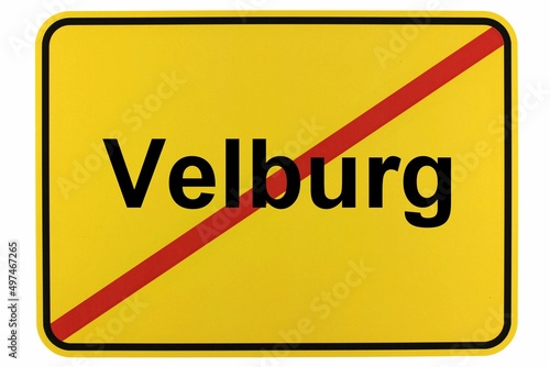 Illustration eines Ortsschildes der Stadt Velburg photo