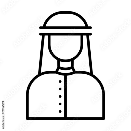 Person wearing Arab Outfits Concept, Thobe Ghutra and Egal vector line icon Design, Ramazan and Eid al-Fitr Symbol, Islamic and Muslims fasting Sign, Arabic holidays celebration stock illustration