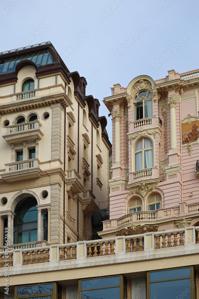 Beautiful old facades of the Principality of Monaco