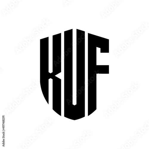 KUF letter logo design. KUF modern letter logo with black background. KUF creative  letter logo. simple and modern letter logo. vector logo modern alphabet font overlap style. Initial letters KUF  photo