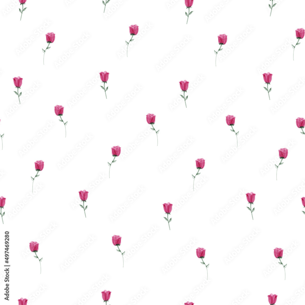 seamless pink roses pattern background , greeting card