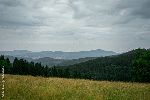 Polish landscape with mountains and clouds